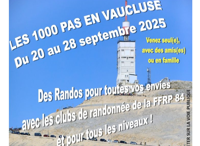 Mille pas en Vaucluse et Rando Challenge