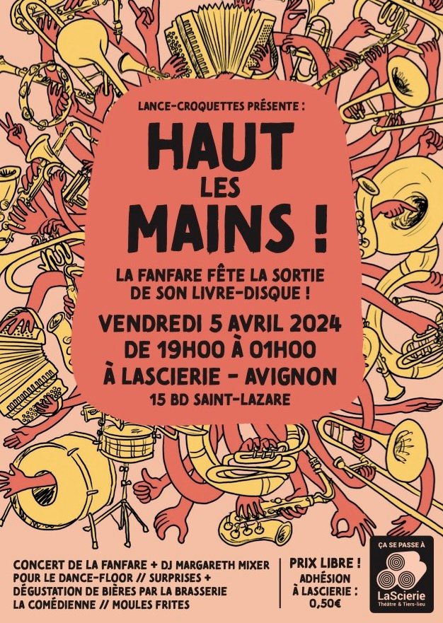 Fanfare Haut les mains ! en concert a la scierie le 5 avril a 19h