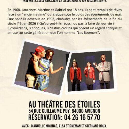 Vie et amour(s) d'un boumer au théâtre des étoiles 18h15
