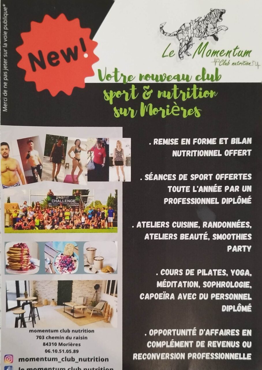 Le Momentum votre nouveau club sport et nutrition a Morieres