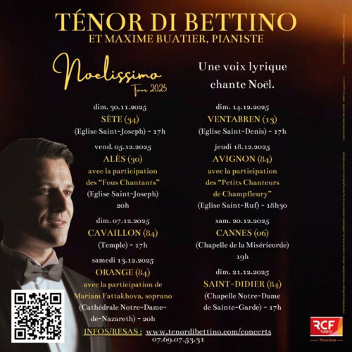 La tournée Noelissimo avec le ténor Di Bettino, une voix lyrique chante Noël